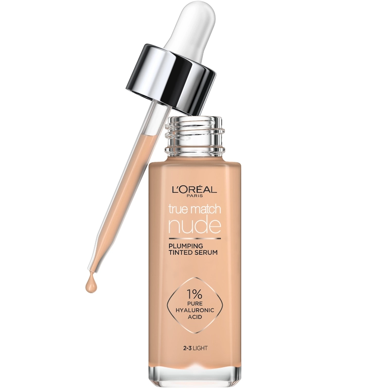 Se L'Oreal Paris Cosmetics True Match Nude Plumping Tinted Serum 30 ml - No. 2-3 Light hos NiceHair.dk