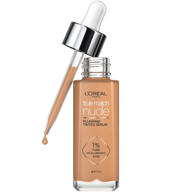Se L'Oreal Paris Cosmetics True Match Nude Plumping Tinted Serum 30 ml- No. 6-7 Tan hos NiceHair.dk