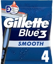 Gillette Blue3 Smooth Single Razor 4 Pieces