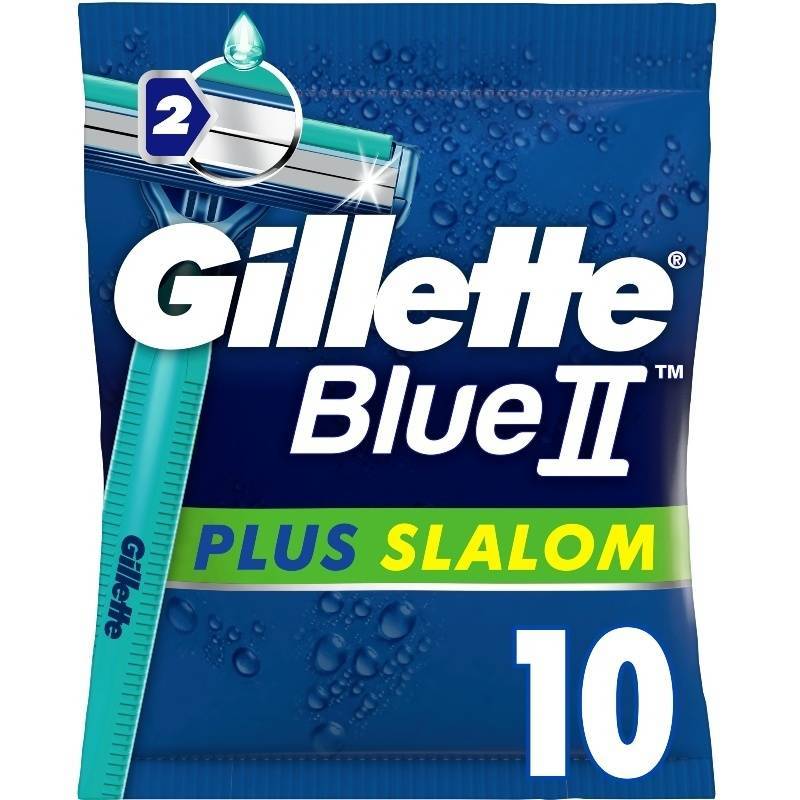 Gillette Blue II Plus Slalom Single Razor 10 Pieces thumbnail