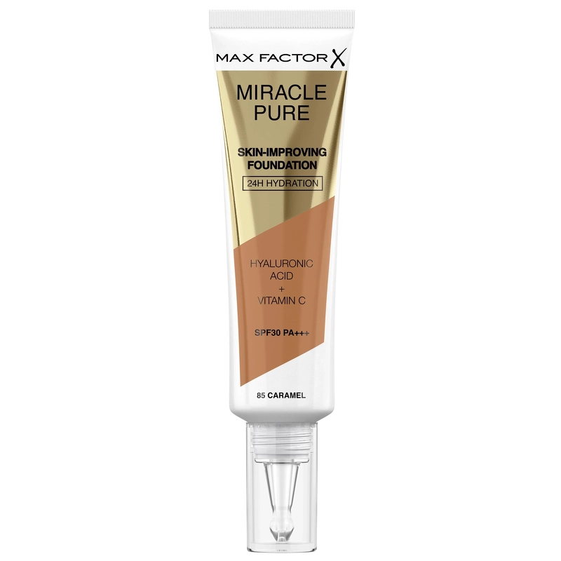Se Max Factor Miracle Pure Skin-Improving Foundation 30 ml - 85 Caramel hos NiceHair.dk