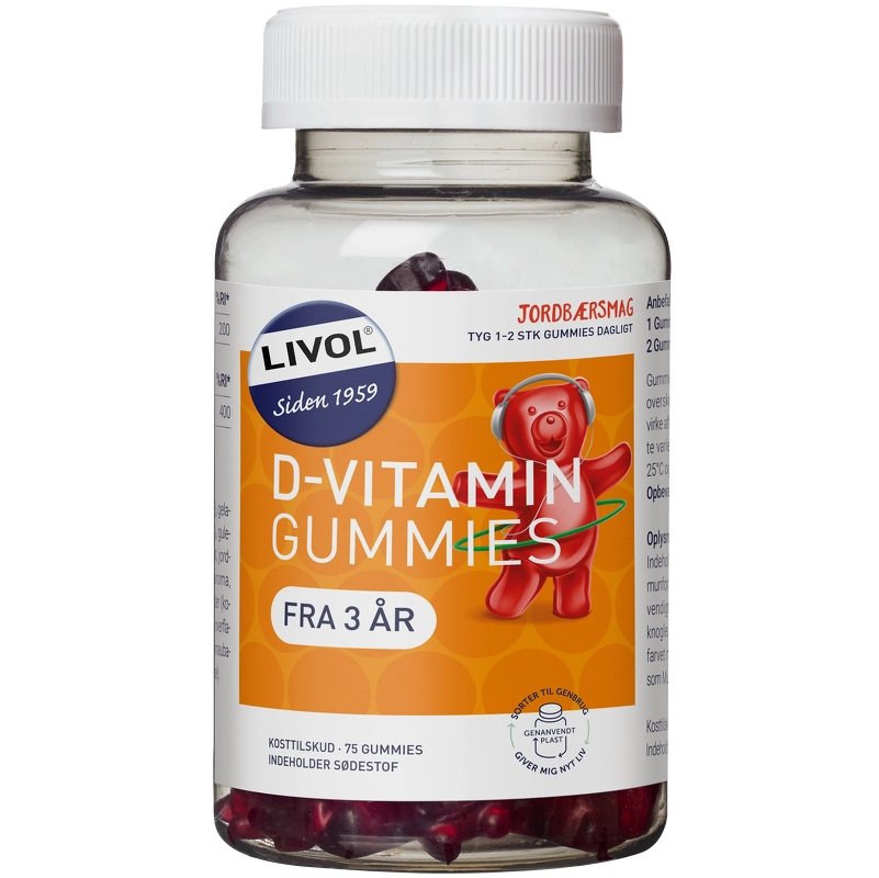 Se Livol Vitaminbjørne D-vitamin (75 stk) hos NiceHair.dk