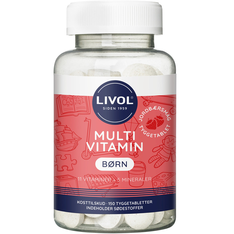 Livol Multivitamin Børn Jordbærsmag 150 stk.