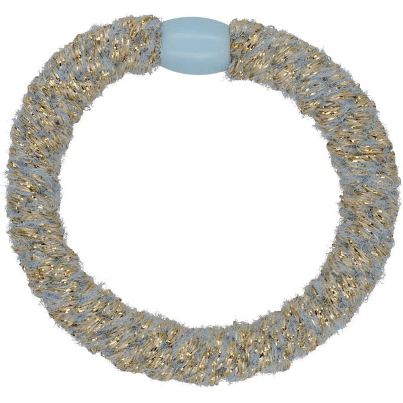 By Stær BRAIDED Hairtie - Fluffy Baby Blue/Gold thumbnail