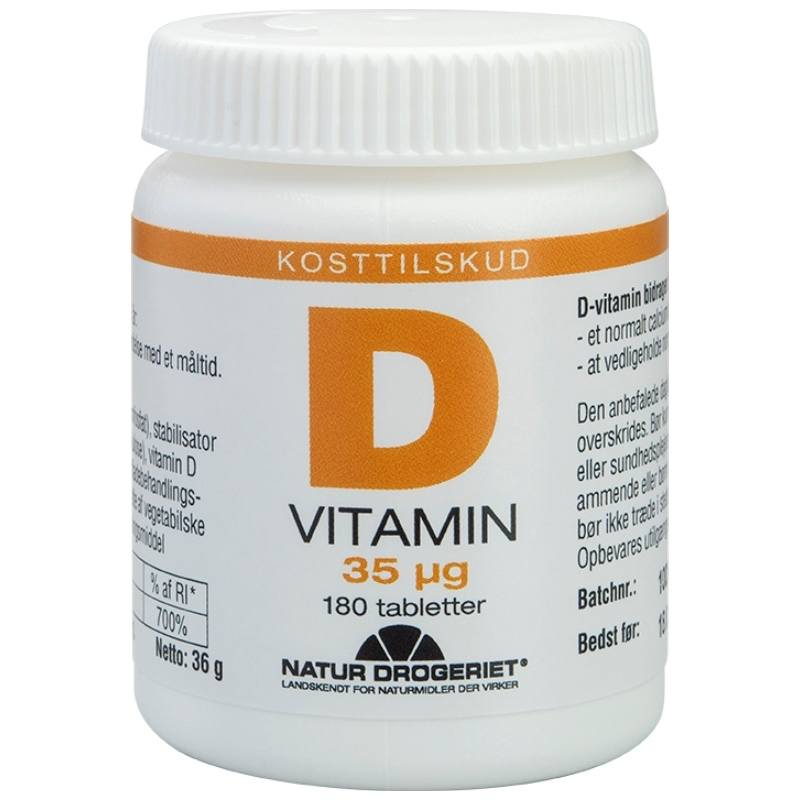 Natur Drogeriet D-Vitamin 35 ug 180 Pieces thumbnail