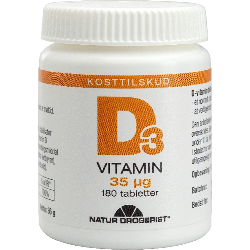 Natur Drogeriet D-vitamin 35 μg (180 stk.) - Kosttilskud