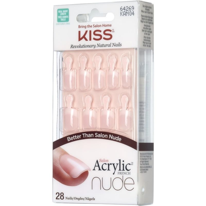 Kiss Salon Acrylic Nude French Nails - KAN04 thumbnail