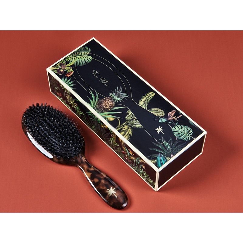 Fan Palm Hair Brush Medium Turtle