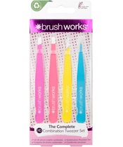 Brushworks HD Combination Tweezer Set 4 Pieces