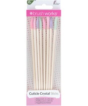 Brushworks Cuticle Crystal Sticks 8 Pieces